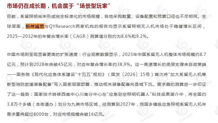 10月14日微信公众号:阿拉丁照明网引用了恒州诚思(YHResearch)发布的系留照明市场报告
