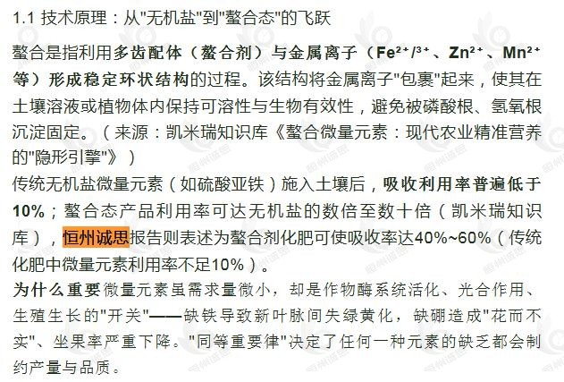 10月19日微信公众号:凯米瑞引用了恒州诚思(YHResearch)发布的螯合微肥市场报告